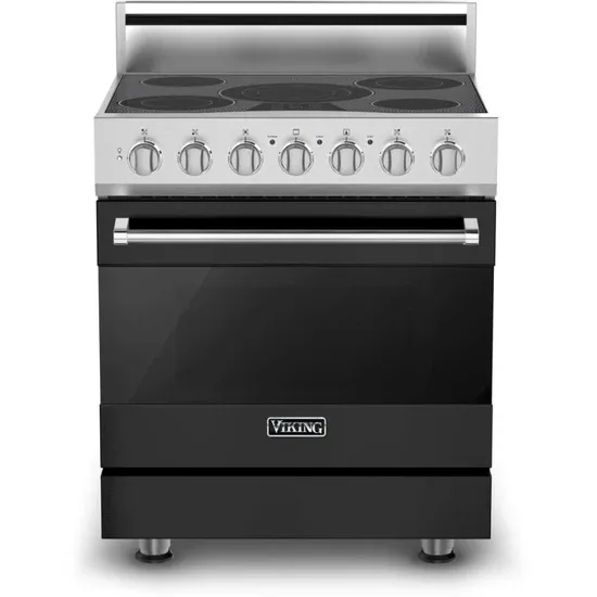 30&quot;W./24&quot;D. Electric Self-Clean Range-5 Burners-Cast Black