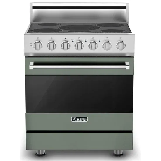 30&quot;W./24&quot;D. Electric Self-Clean Range-5 Burners-Eucalyptus