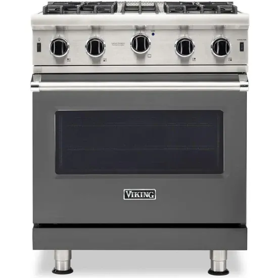 30&quot;W./24&quot;D. Gas Open Burner Range-4 Burners-Damascus Gray