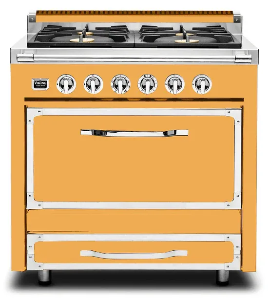 VIKING TUSCANY 36&quot; DF RANGE 4 BURNER - Daffodil