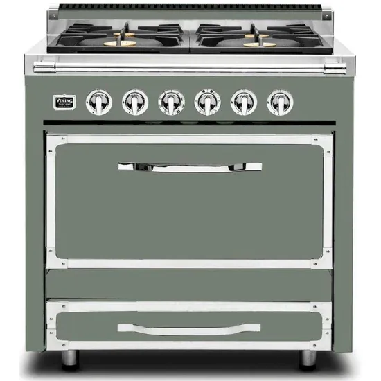 VIKING TUSCANY 36&quot; DF RANGE 4 BURNER - Eucalyptus
