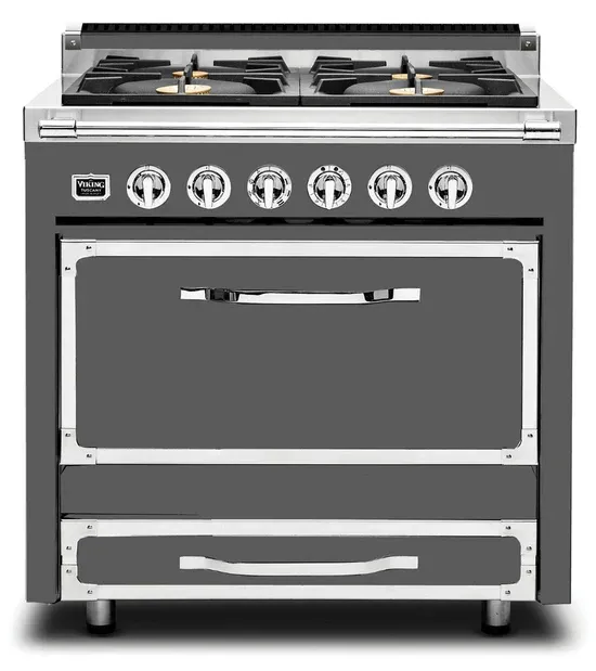 VIKING TUSCANY 36&quot; DF RANGE 4 BURNER - Damascus Gray