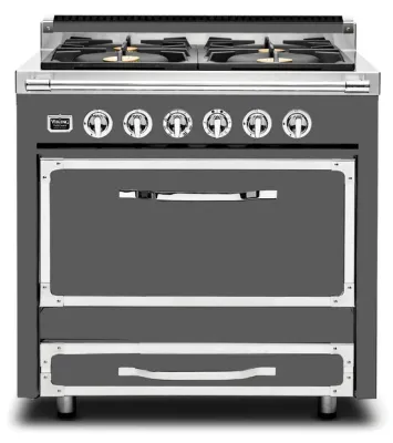 VIKING TUSCANY 36" DF RANGE 4 BURNER - Damascus Gray VIKING TUSCANY 36" DF RANGE 4 BURNER - Damascus Gray