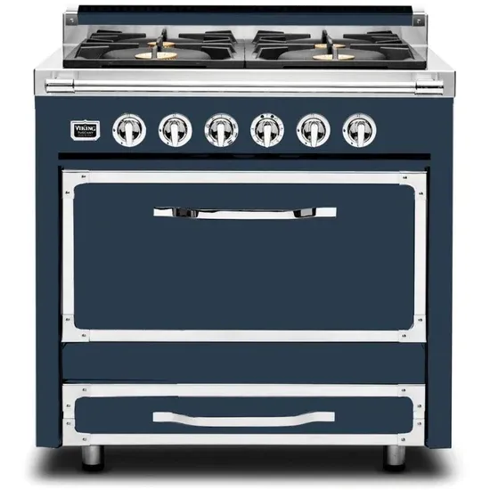 VIKING TUSCANY 36&quot; DF RANGE 4 BURNER - Slate Blue