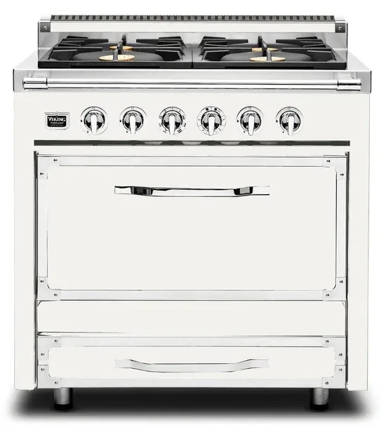 VIKING TUSCANY 36&quot; DF RANGE 4 BURNER - Pure White