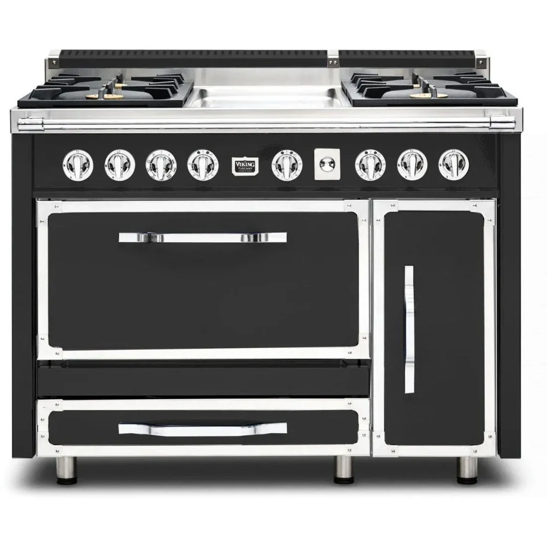 VIKING TUSCANY 48&quot; DF RANGE 4 BURNER/GRIDDLE - Cast Black