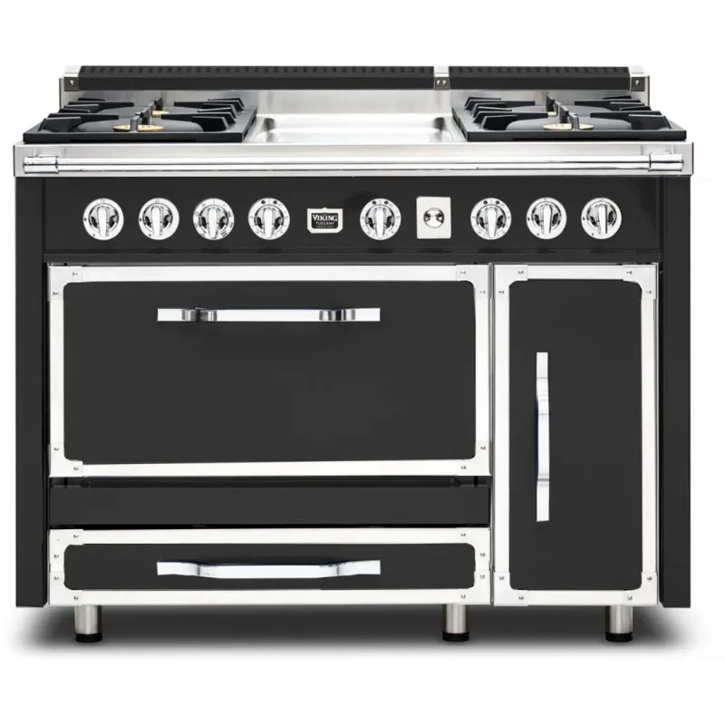 VIKING TUSCANY 48&quot; DF RANGE 4 BURNER/GRIDDLE - Cast Black
