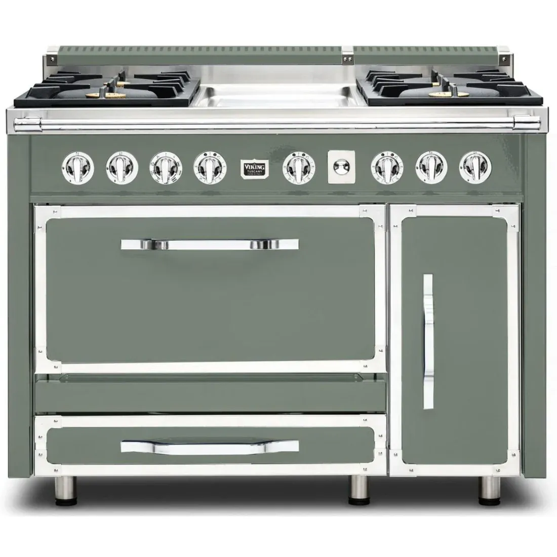 VIKING TUSCANY 48&quot; DF RANGE 4 BURNER/GRIDDLE - Eucalyptus