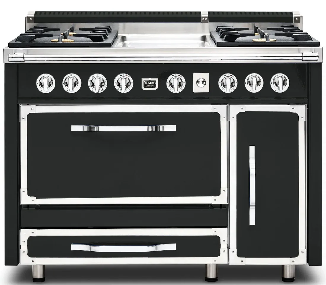 VIKING TUSCANY 48&quot; DF RANGE 4 BURNER/GRIDDLE - Antique Bronze