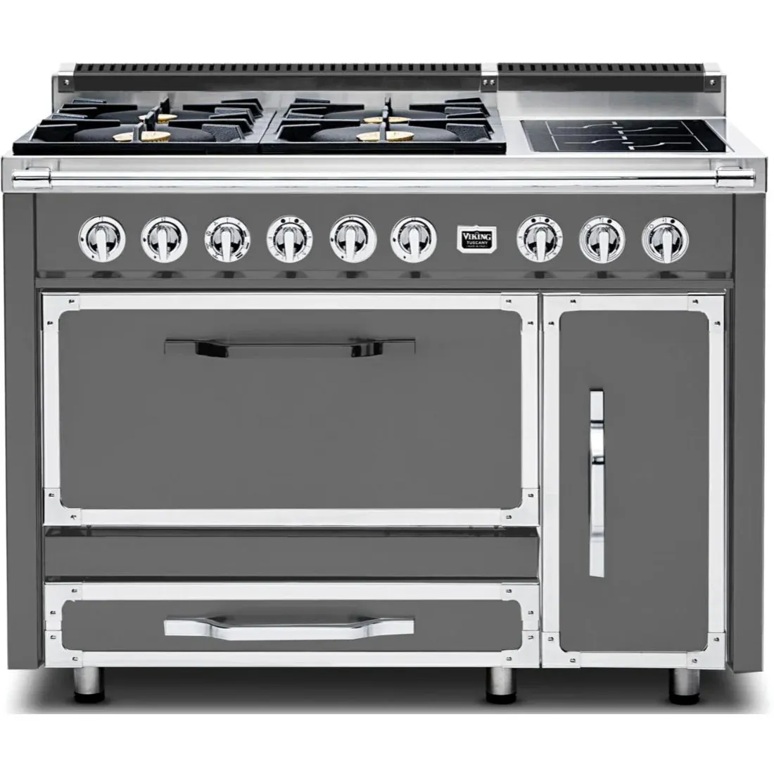 VIKING TUSCANY 48&quot; DF RANGE 4 BURNER/INDUCTION - Damascus Gray