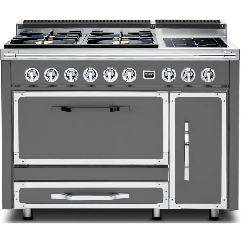 VIKING TUSCANY 48&quot; DF RANGE 4 BURNER/INDUCTION - Damascus Gray