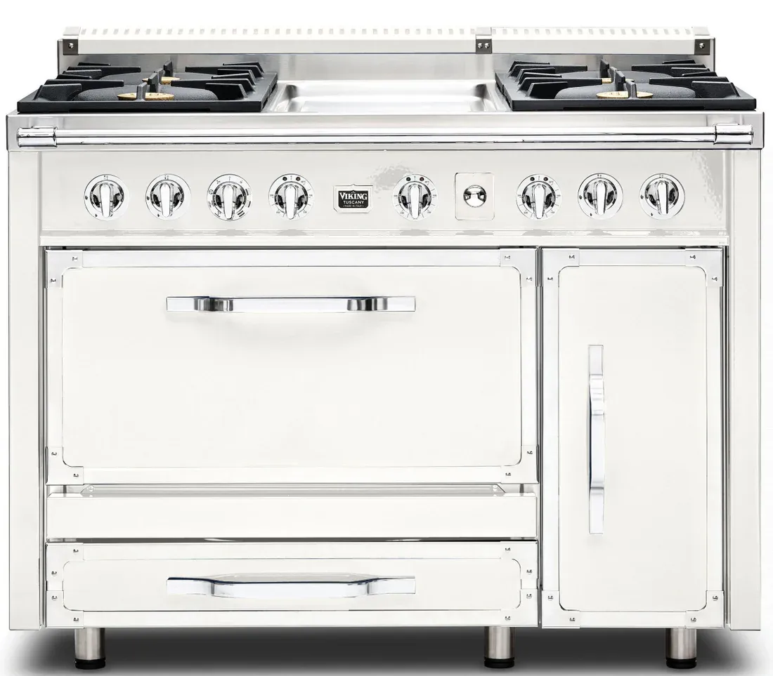 VIKING TUSCANY 48&quot; DF RANGE 4 BURNER/GRIDDLE - Pure White