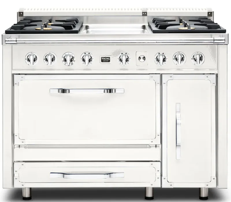 VIKING TUSCANY 48&quot; DF RANGE 4 BURNER/GRIDDLE - Pure White