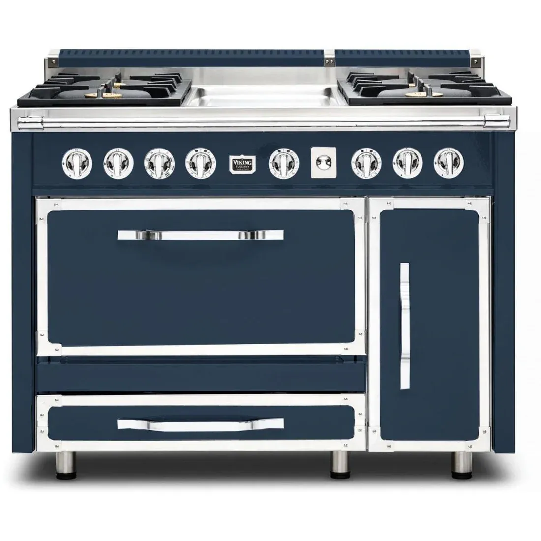 VIKING TUSCANY 48&quot; DF RANGE 4 BURNER/GRIDDLE - Slate Blue