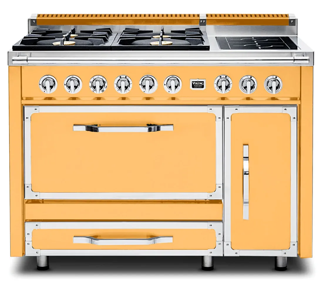 VIKING TUSCANY 48&quot; DF RANGE 4 BURNER/INDUCTION - Daffodil