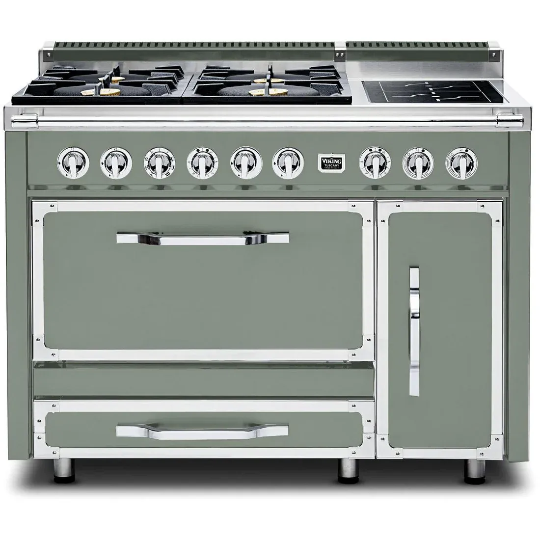 VIKING TUSCANY 48&quot; DF RANGE 4 BURNER/INDUCTION - Eucalyptus