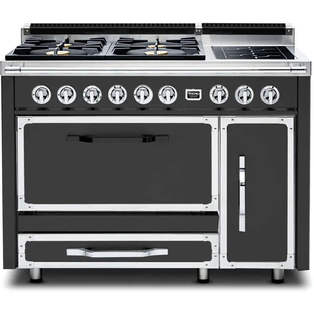 VIKING TUSCANY 48&quot; DF RANGE 4 BURNER/INDUCTION - Cast Black