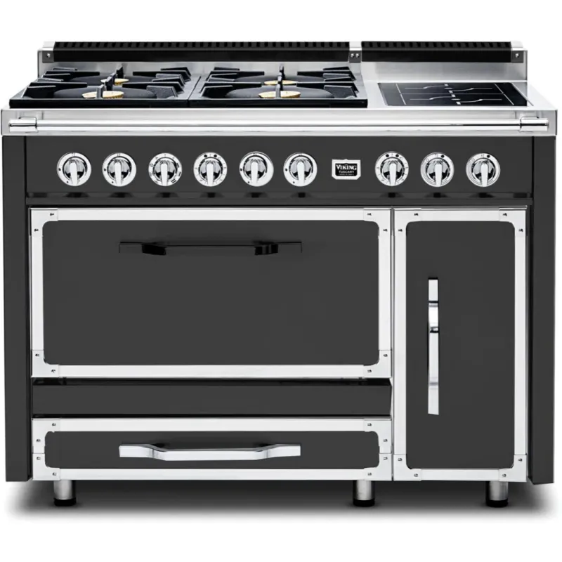 VIKING TUSCANY 48&quot; DF RANGE 4 BURNER/INDUCTION - Cast Black