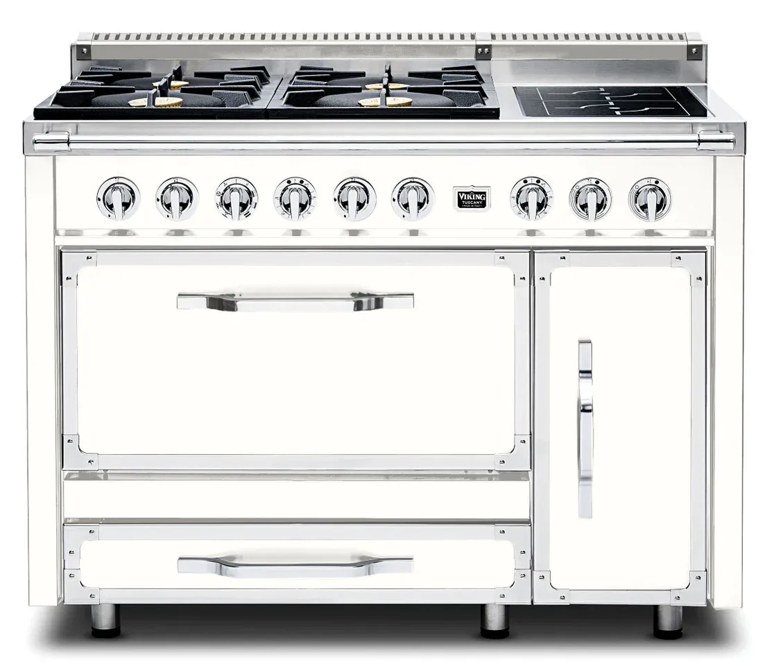 VIKING TUSCANY 48&quot; DF RANGE 4 BURNER/INDUCTION - Pure White