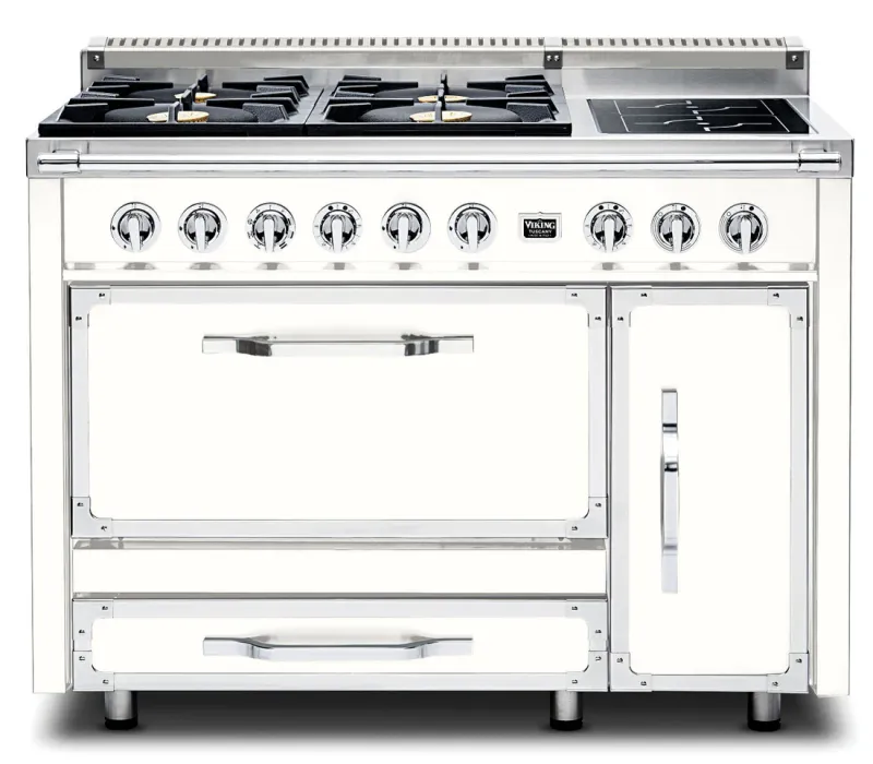 VIKING TUSCANY 48&quot; DF RANGE 4 BURNER/INDUCTION - Pure White