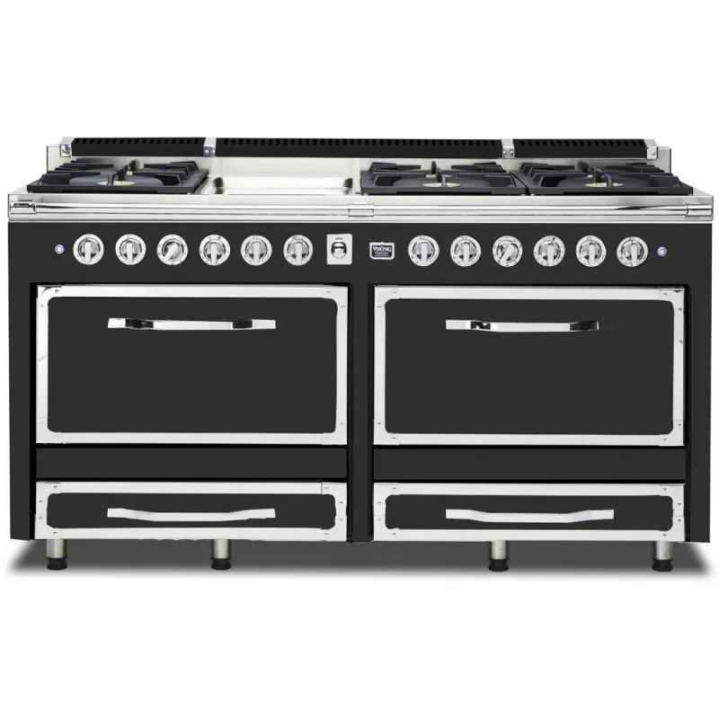 VIKING TUSCANY 66&quot; DF RANGE 6 BURNER/GRIDDLE - Cast Black