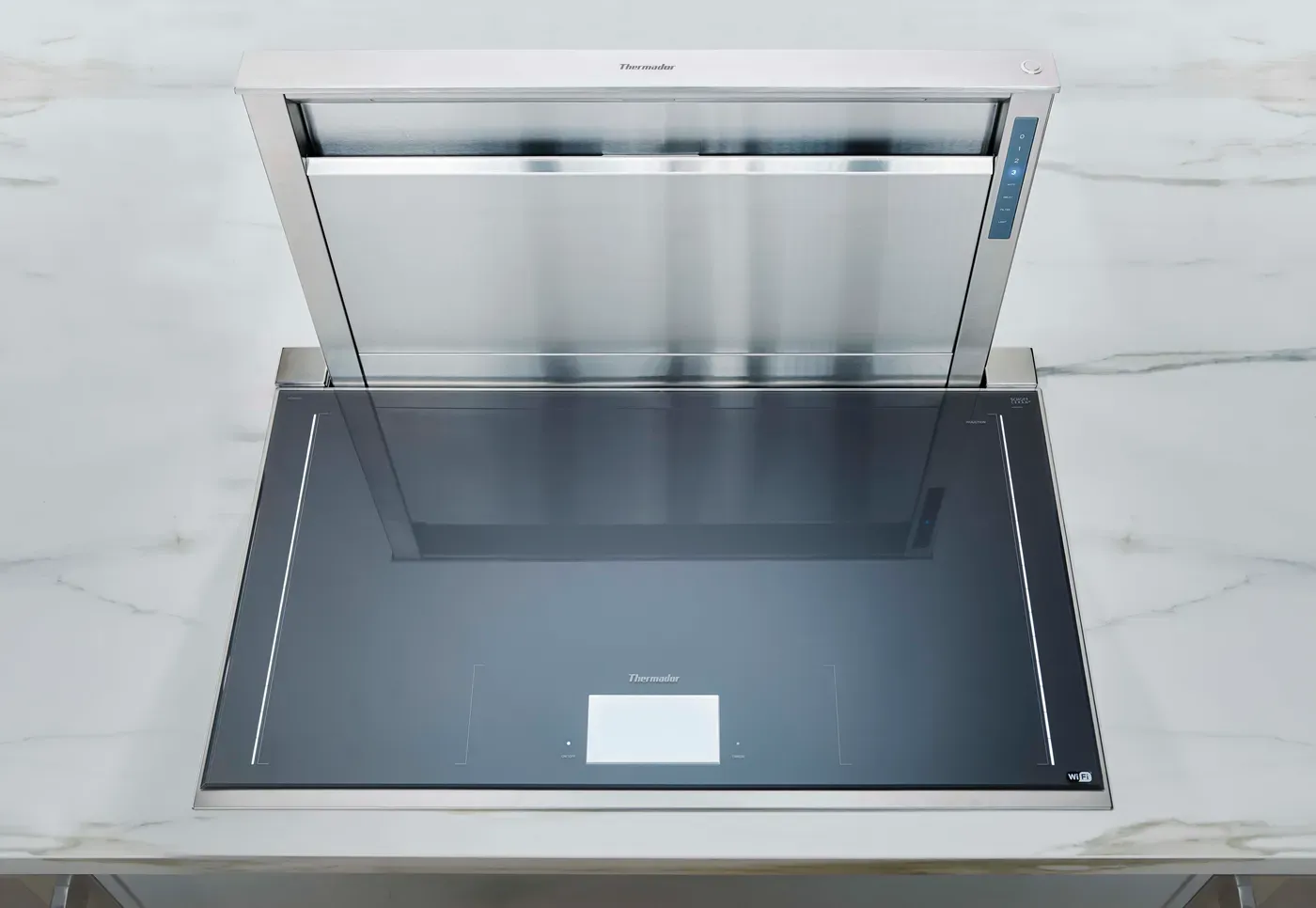 36-inch Masterpiece® Premium Downdraft,18&quot; rise , LED lights , Glass touch control, Optional Blower