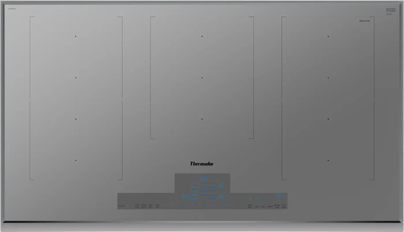 Masterpiece™, 36” Liberty Induction Cooktop with 3 flex zones ,  New Sliver Mirror finish  , Frameless, Home Connect