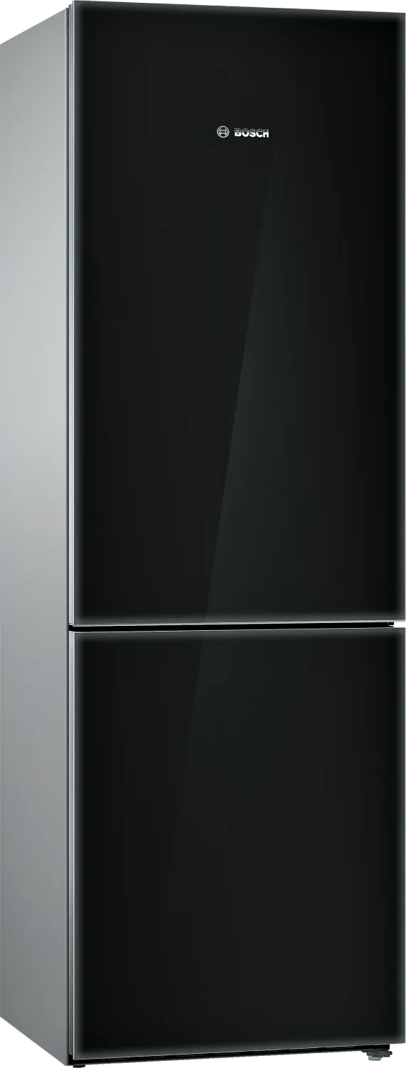Free-standing fridge-freezer-Black Glass Door
