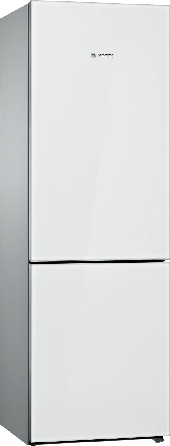 Free-standing fridge-freezer-White Glass Door