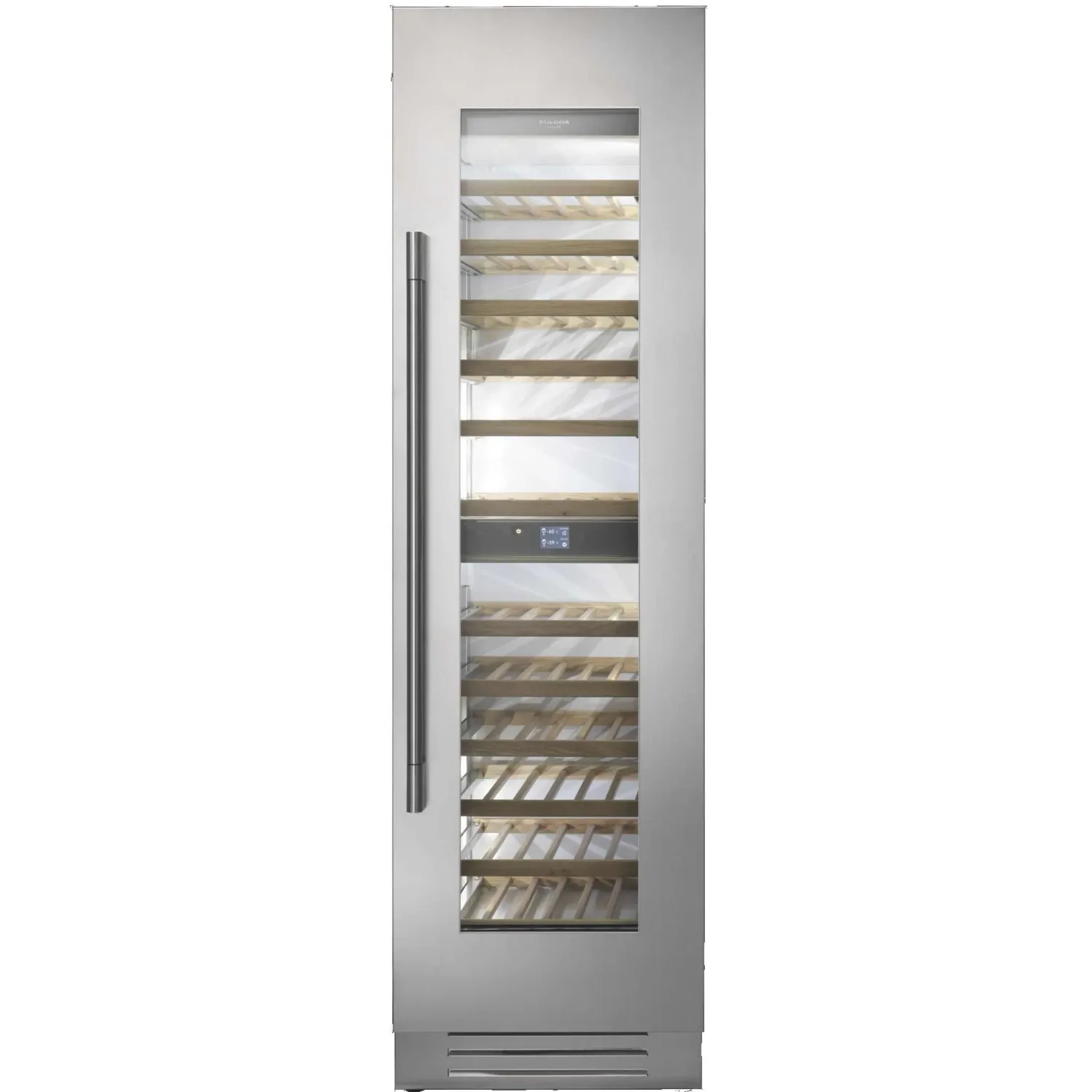 24&quot; RH - Stainless cladded bottom compressor Column Wine Unit -2 temp zone Wine Luminous interior, no ice maker - includes Professional Badge and Handle