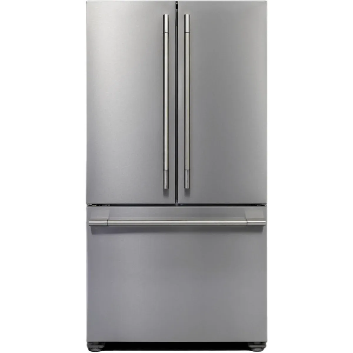 E Star 36&quot; French door freestanding SS bottom mount refrigerator freezer - 20.1 cu.ft. with ice maker, Supplied with FM Sofia Style handle