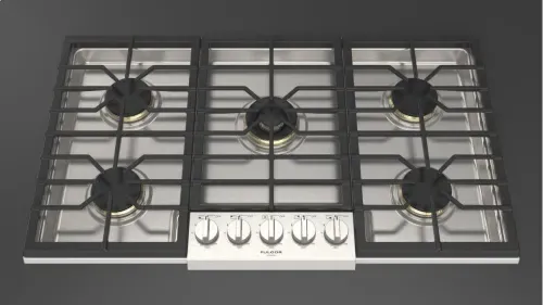 36&quot; Sofia. Gas Cooktop 5 Brass Burner, SS