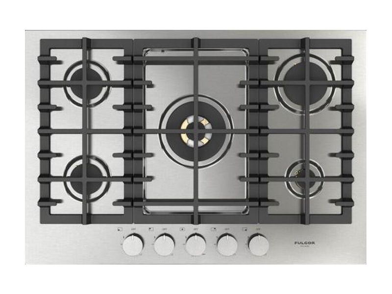 30&#39;&#39; gas cooktop 5 brass brns and central dual ring wok, SS