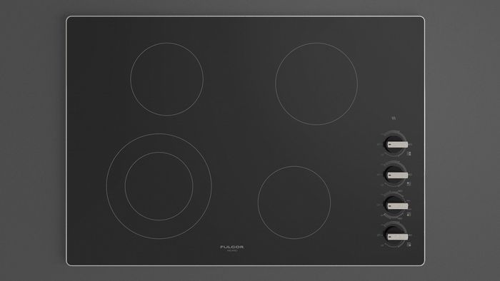 Black Radiant Cooktop with aluminum trim, 30&quot; 4 zone