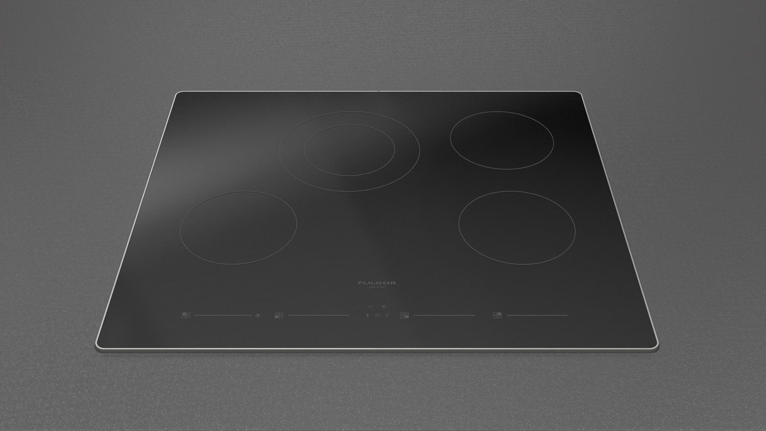 24&quot; Radiant Cooktop,  4 zone, Touch Slide Controls, N.A. version, brushed premium trim