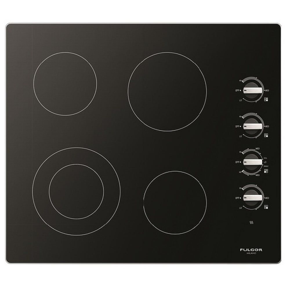 24&quot; Radiant Manual Cooktop BLK w/Alum.Trim 4 Zone