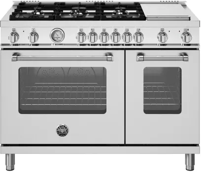 48" Master Series range - Dual Fuel self clean oven - 6 bra burners + griddle SS