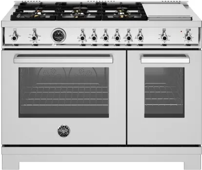 48&quot; Professional Series range - Gas Oven - 6 brass burners + griddle, SS