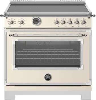 36" Heritage Series range - Electric self clean oven - 5 induction zones, White