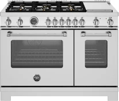 48&quot; Master Series range - Gas Oven - 6 brass burners + griddle - LP version, SS