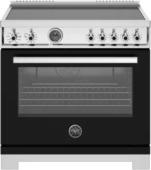 36&quot; Professional Series range - Electric self clean oven - 5 induction zones, Black