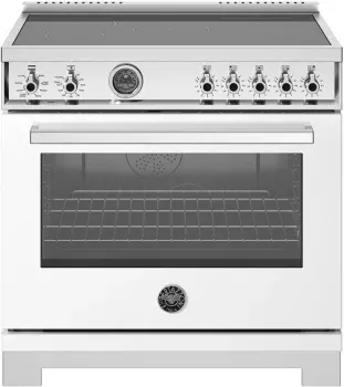 36&quot; Professional Series range - Electric self clean oven - 5 induction zones, White