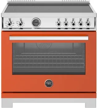 36&quot; Professional Series range - Electric self clean oven - 5 induction zones, Orange