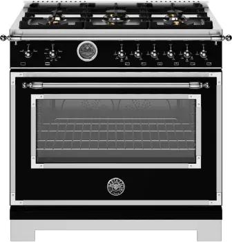 36&quot; Heritage Series range - Gas Oven - 6 brass burners, Black