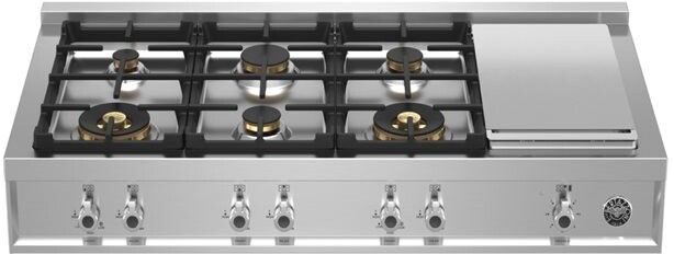 48&quot; Gas Rangetop 6 Brass Burners + Griddle