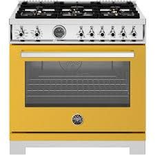 36" Professional Series range - Dual Fuel self clean oven - 6 brass burners, Yellow