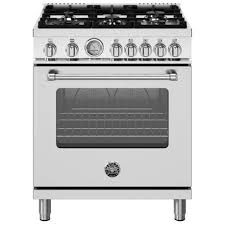 30" Professional Series range - Gas oven - 4 brass burners - LP version, SS