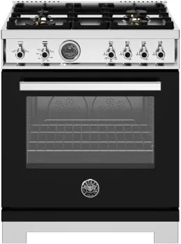 30" Professional Series range - Gas oven - 4 brass burners, Black