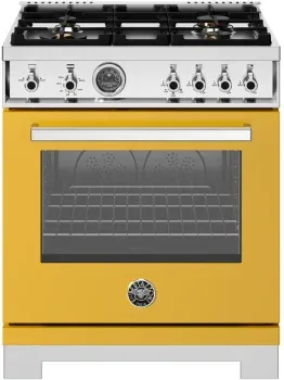 30" Professional Series range - Gas oven - 4 brass burners, Yellow
