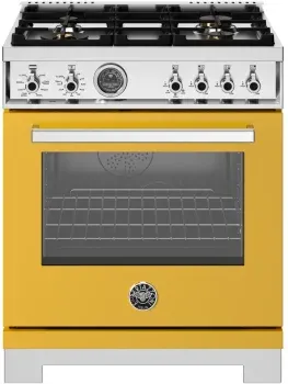 30" Professional Series range - Dual Fuel self clean oven - 4 brass burners, Yellow